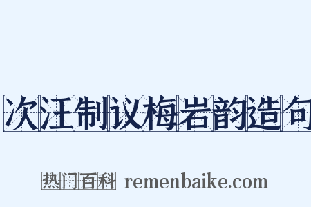 次汪制议梅岩韵造句是什么意思的图片